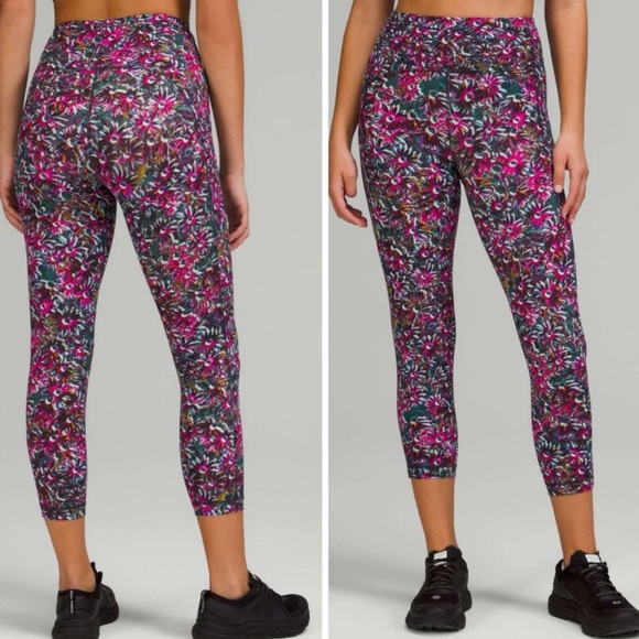 Lululemon Swift Speed High-Rise Crop Leggings in Floral Electric Multi | Sz 4 - Picture 1 of 13